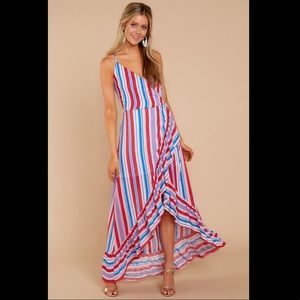 Red Dress Boutique Red White Blue Stripe Wrap Maxi